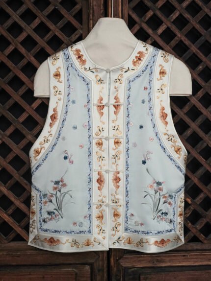 Sheng Tang Peony Master Series | Embroidered Brocade Vest with Exquisite Floral Patterns