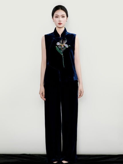 Courtyard Crabapple | Ukiyo Ink Wide-Leg Trousers