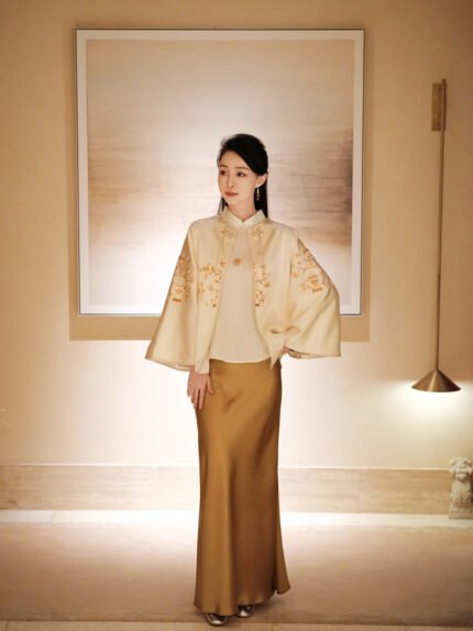 Courtyard Crabapple | Acetate Satin Slip Skirt (Elastic Waist)